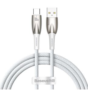Kabel USB - USB Typ-C BASEUS Glimmer 100W 1 m Biały