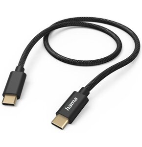 Kabel USB-C - USB-C HAMA Fabric Czarny 1.5 m
