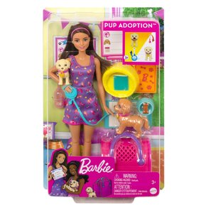 Lalka Barbie Adopcja piesków HKD86