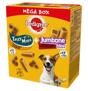 Przysmak dla psa PEDIGREE Tasty Minis + Jumbone Mega Box 740 g