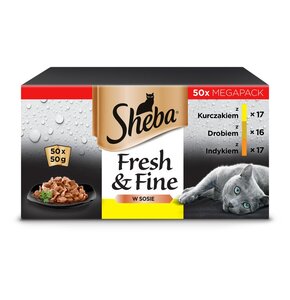 Karma dla kota SHEBA Fresh & Fine Drobiowe smaki (50 x 50 g)