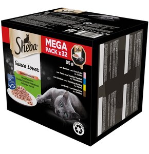 Karma dla kota SHEBA Sauce Lover Mix smaków (32 x 85 g)