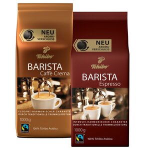 Kawa ziarnista TCHIBO Barista Cafe Crema Arabica 1 kg + Kawa ziarnista TCHIBO Barista Espresso Arabica 1 kg