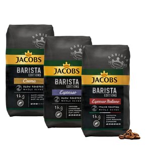 Kawa ziarnista JACOBS Barista Editions Espresso Italiano 1 kg + Kawa ziarnista JACOBS Barista Editions Crema 1 kg + Kawa ziarnista JACOBS Barista Editions Espresso 1 kg