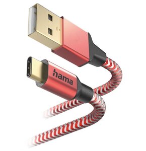 Kabel USB - USB Typ-C HAMA Reflected 1.5 m Czerwony