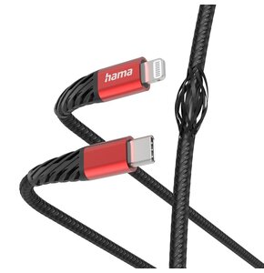 Kabel USB-C- Lightning HAMA Extreme 1.5 m Czarno-czerwony