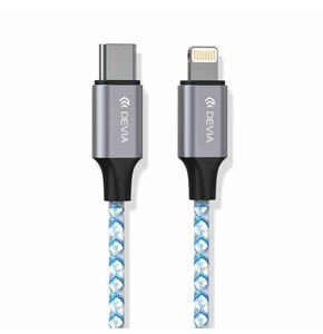 Kabel USB-C - Lightning DEVIA Vogue 20W 1 m Niebiesko-biały