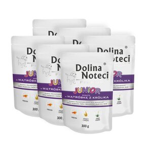 Karma dla psa DOLINA NOTECI Premium Junior bogata w wątróbkę z królika 6 x 300 g