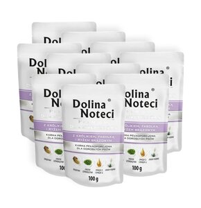 Karma dla psa DOLINA NOTECI Premium z królikiem, fasolką i ryżem brązowym 10 x 100 g