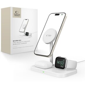Ładowarka indukcyjna TECH-PROTECT A22 3w1  15W Biały MagSafe