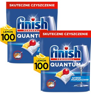 Kapsułki do zmywarek FINISH Powerball Quantum All in 1 Lemon - 200 szt.
