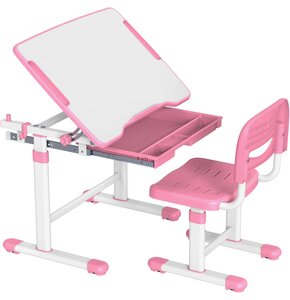 Biurko MOZOS DC-SET + Krzesło Różowo-biały