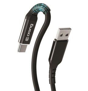 Kabel USB - USB-C CRONG Armor Link 0.25 m Czarny