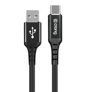 Kabel USB - USB-C CRONG Armor Link 0.25 m Czarny