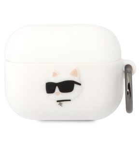 Etui na słuchawki KARL LAGERFELD Silicone Choupette Head 3D do Apple AirPods Pro Biały