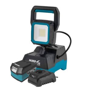 Lampa warsztatowa DEDRA DED6905 + Akumulator DEDRA DED7034 SAS+ALL 4Ah 18V + Ładowarka DEDRA DED7038 SAS+ALL