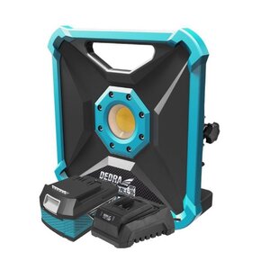 Lampa warsztatowa DEDRA DED7071 + Akumulator DEDRA DED7034 SAS+ALL 4Ah 18V + Ładowarka DEDRA DED7038 SAS+ALL
