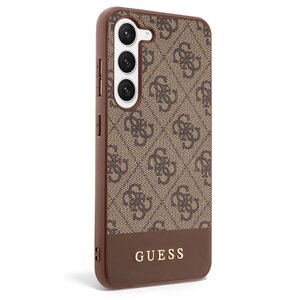 Etui GUESS 4G Stripe Collection do Samsung Galaxy S23 Brązowy