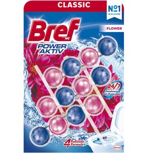 Kostka do WC BREF Power Aktiv Świeże kwiaty 3x50g