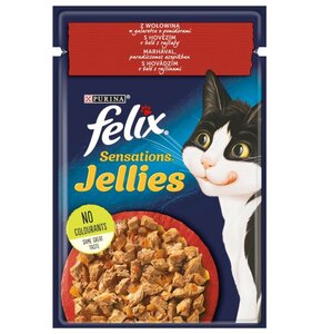 Karma dla kota FELIX Sensations Jellies Wołowina z pomidorami 85 g