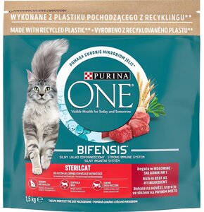 Karma dla kota PURINA ONE Bifensis Sterilcat Wołowina z pszenicą 1.5 kg