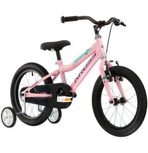 Rower dziecięcy KROSS Mini 3.0 16 cali dla dziewczynki Różowo-fioletowo-turkusowy