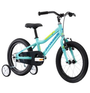 Rower dziecięcy KROSS Mini 4.0 16 cali dla dziewczynki Seledynowo-niebiesko-limonkowy