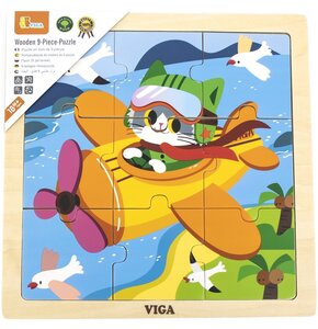 Puzzle VIGA Na podkładce: Samolot 44632 (9 elementów)