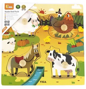 Puzzle VIGA Pierwsze puzzle z uchwytami: Farma 44592 (4 elementy)