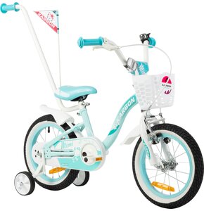 Rower dziecięcy KARBON Mimi 14 cali dla dziewczynki Błękitno-biały