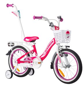 Rower dziecięcy KARBON Kitty 16 cali dla dziewczynki Różowo-biały