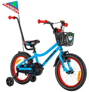 Rower dziecięcy KARBON Rocket 16 cali dla chłopca Niebiesko-czerwony