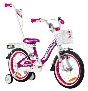 Rower dziecięcy KARBON Kitty 16 cali dla dziewczynki Fioletowo-różowo-biały