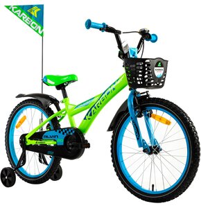 Rower dziecięcy KARBON Alvin 20 cali dla chłopca Zielono-niebieski