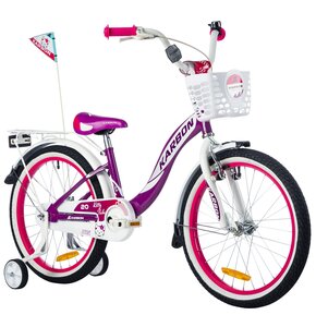 Rower dziecięcy KARBON Kitty 20 cali dla dziewczynki Fioletowo-różowo-biały