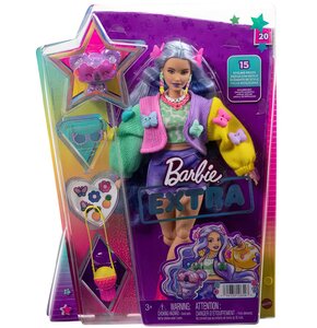 Lalka Barbie Extra Moda Lawendowe włosy HKP95