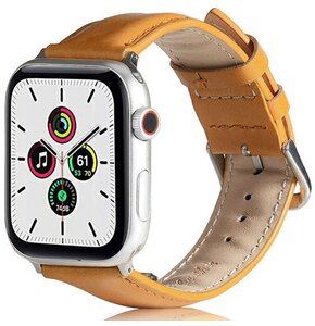 Pasek BELINE Leather do Apple Watch 2/3/4/5/6/7/8/SE/SE 2/Ultra (42/44/45/49mm) Jasnobrązowy