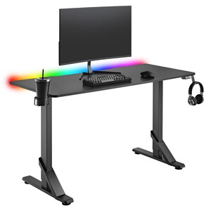 Biurko MOZOS GDESK-RGB LED Czarny