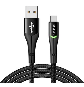 Kabel USB - USB-C MCDODO Magnificence CA-7960 LED 1 m Czarny