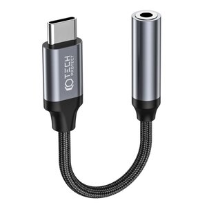 Adapter USB Typ-C - Jack 3.5mm TECH-PROTECT UltraBoost Czarny