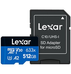 Karta pamięci LEXAR 633x microSDHC 512GB + Adapter