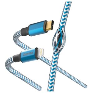 Kabel USB-C - Lightning HAMA Reflected 1.5 m Niebieski
