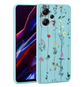 Etui TECH-PROTECT Mood do Xiaomi Redmi Note 12 5G/Poco X5 5G Niebieski Kwiatuszki