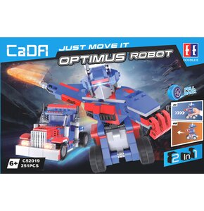 Klocki plastikowe CADA Just Move It Optimus robot Pull-back 2w1 C52019W