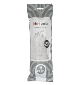 Worki na śmieci BRABANTIA 50-60L (10 sztuk) Szary
