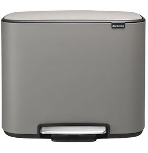 Kosz na śmieci z pedałem BRABANTIA 121647 Bo ciche zamykanie, malowany 36L Szary