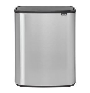 Kosz na śmieci uchylny BRABANTIA Bo Touch 221422 dwukomorowy, do segregacji, System Soft Touch 60L Stalowy