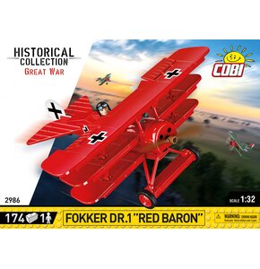 Klocki plastikowe COBI Historical Collection Great War Fokker Dr.1 Red Baron COBI-2986