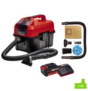 Odkurzacz ręczny EINHELL TE-VC 18/10 Li-Solo + Akumulator EINHELL PXC 4512042 4Ah 18V + Ładowarka