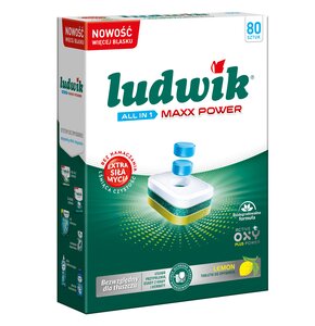 Tabletki do zmywarek LUDWIK All in One Maxx Power Lemon - 80 szt.